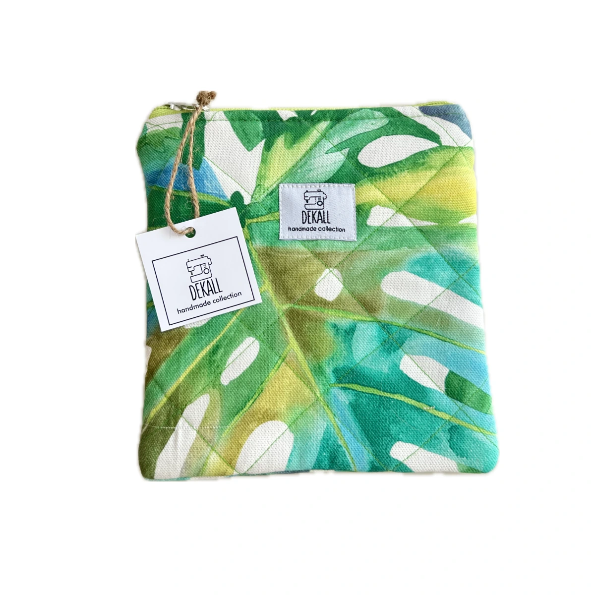 Square Mini Pouch Tropical Monstera
