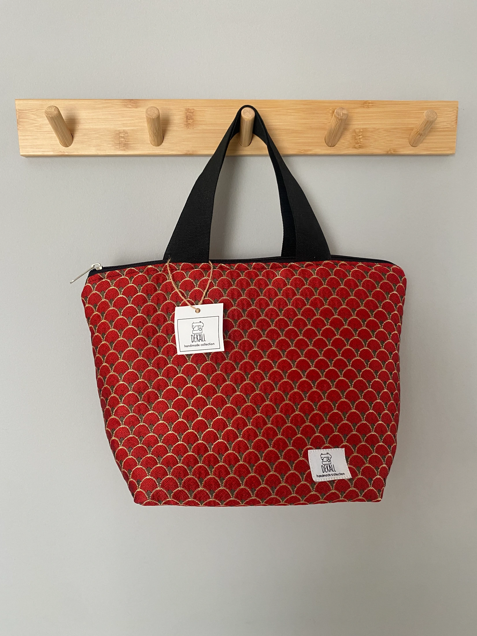 Tote Bag Red Scales Pattern - φωτογραφία 1
