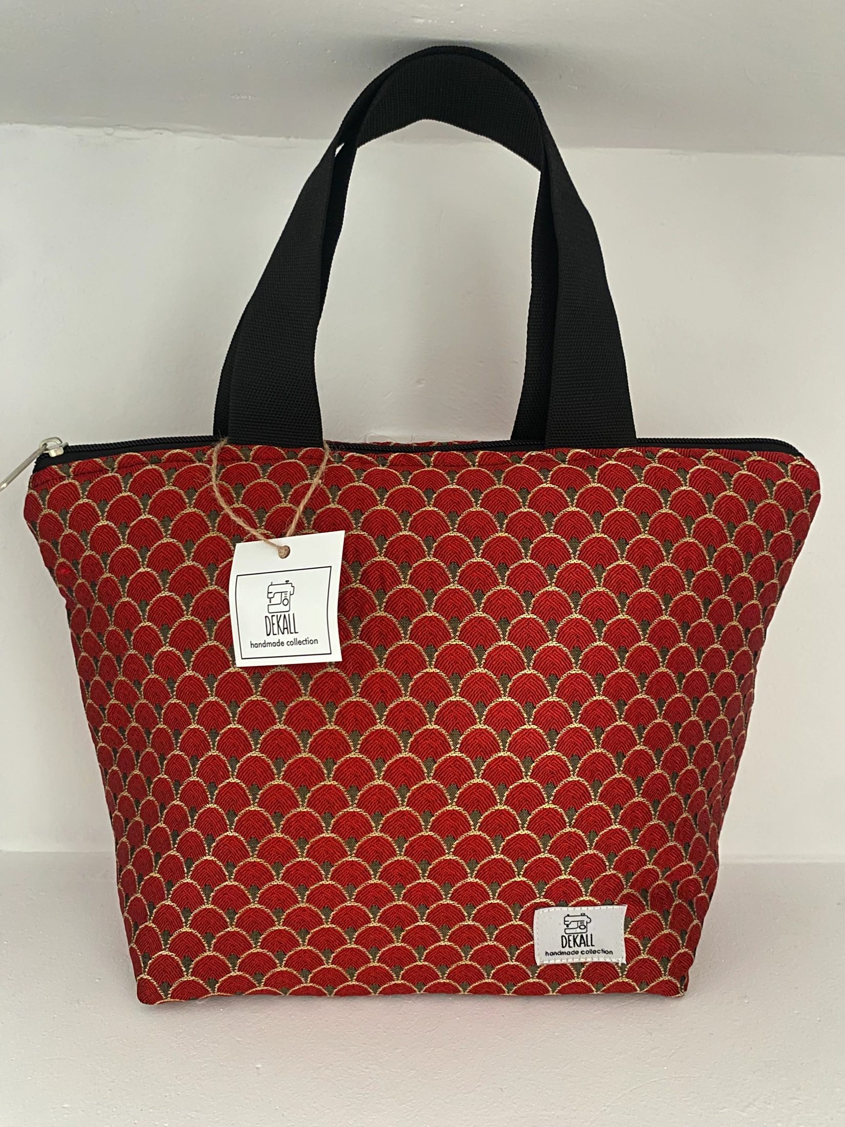 Tote Bag Red Scales Pattern - φωτογραφία 3