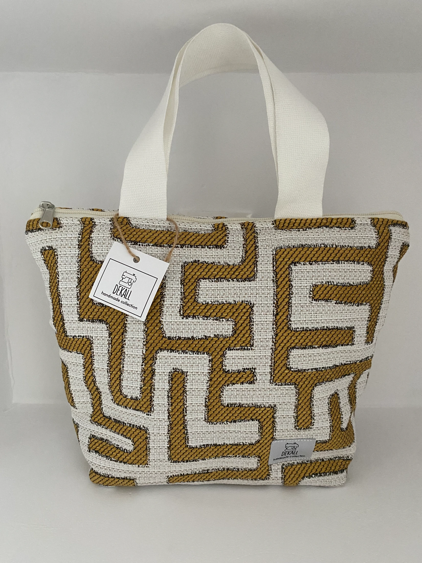 Tote Bag Maze Pattern Mustard - φωτογραφία 3